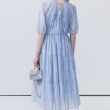 Round neck short sleeved dress