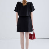 Heart Shaped Button Short Sleeved Dress