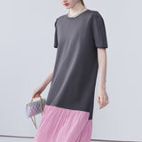Splicing Straight Tube Long Skirt