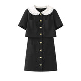 Heart Shaped Button Short Sleeved Dress