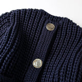 Single breasted coarse knitted jacket