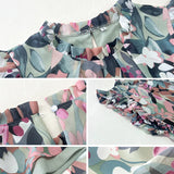Floral Ruffle Sleeve A-Line Dress