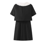 Heart Shaped Button Short Sleeved Dress