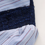 Striped Lapel Patchwork Dress