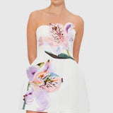 Floral Muse Strapless Mini Dress