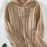 Chunky Cable-Knit Hooded Sweater