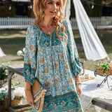 Bohemian Blossom V-Neck Dress