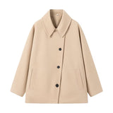 Collared Single-breasted Tweed Coat