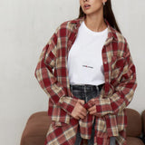 Rust Red Plaid Casual Shirt