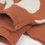 Abstract Buttoned Jacquard Sweater