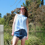 Distressed Fringe Hem Denim Shorts