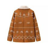 Tweed Collared Printed Coat