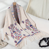Geo Pop Fringe Cardigan Shawl