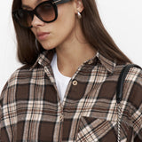Vintage Plaid Button-Up Shirt Jacket