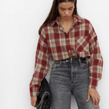 Rust Red Plaid Casual Shirt