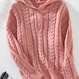 Chunky Cable-Knit Hooded Sweater