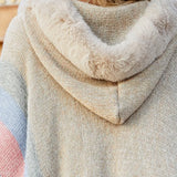 Faux Fur Knit Fringe Cape