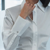 Ruched Waist Tailored White Shirt