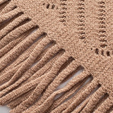 Openwork Fringe Knit Cape