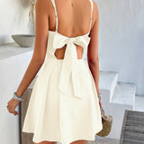 Bow-Back Square Neck Mini Dress