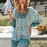 Bohemian Blossom V-Neck Dress
