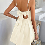 Bow-Back Square Neck Mini Dress