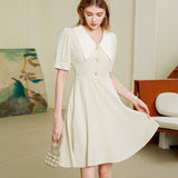 Tailored high waisted mid length dress