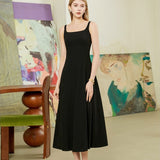 Solid color long dress