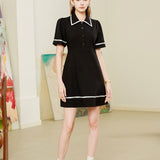 Collar striped dress