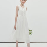 White Round Neck Dress