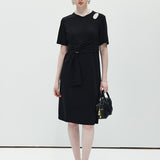 Round Neck Short Sleeved Dress