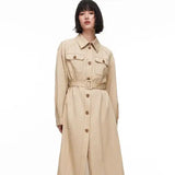 Loose Collar Split Trench Coat - BOOGOO