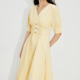 V-Neck Slimming A-Line Dress