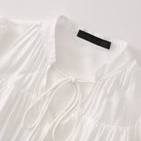 V-Neck Lace Up Long Sleeved Dress