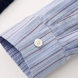 Striped Lapel Patchwork Dress