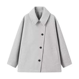 Collared Single-breasted Tweed Coat