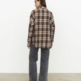 Vintage Plaid Button-Up Shirt Jacket