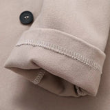 Solid Double-breasted Coat