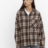 Vintage Plaid Button-Up Shirt Jacket