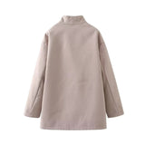 Solid Double-breasted Coat