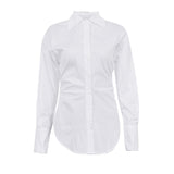 Ruched Waist Tailored White Shirt