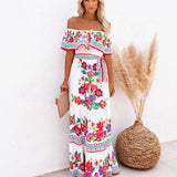 Embroidered Floral Off-shoulder Maxi Dress