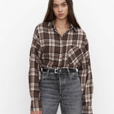 Vintage Plaid Button-Up Shirt Jacket