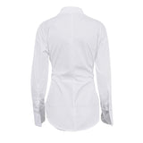 Ruched Waist Tailored White Shirt