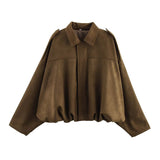 Suede Collared Flight Jacket