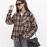 Vintage Plaid Button-Up Shirt Jacket