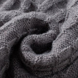 Textured Knit Poncho with Faux Fur
