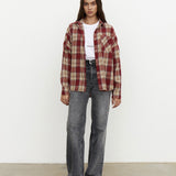 Rust Red Plaid Casual Shirt