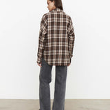 Vintage Plaid Button-Up Shirt Jacket