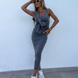Off-Shoulder Knit Skirt Set